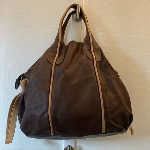 Renato Angi Elegant Brown Leather Tote Bag
